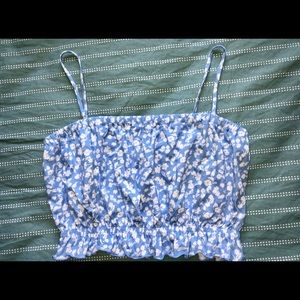 Blue & white crop top